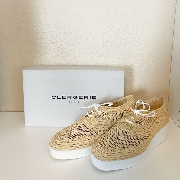 Robert Clergerie Lisa Raffia Platform Derby’s Oxfords 41. New in box. - Picture 7 of 13
